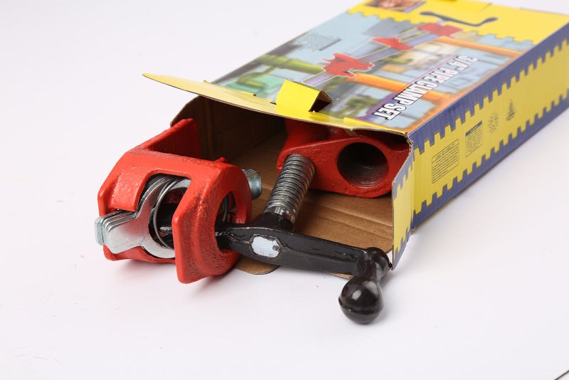 WINTOOLS (4 Pack) 3/4" Wood Gluing Pipe Clamp Set Heavy Duty PRO Woodworking Cast Iron - Image 5